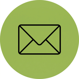 Icona di una busta email su sfondo verde