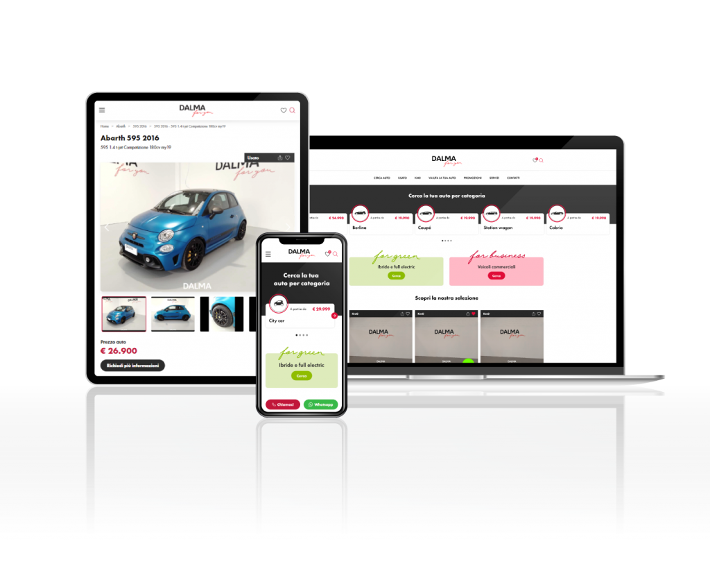 Sito web per concessionaria auto Dalma for you realizzato da Woodoo