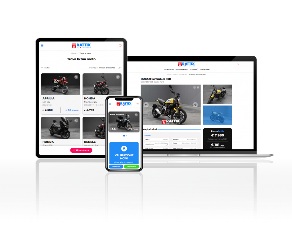 Gestionale per dealer di moto usate Motorattix sviluppato da Woodoo