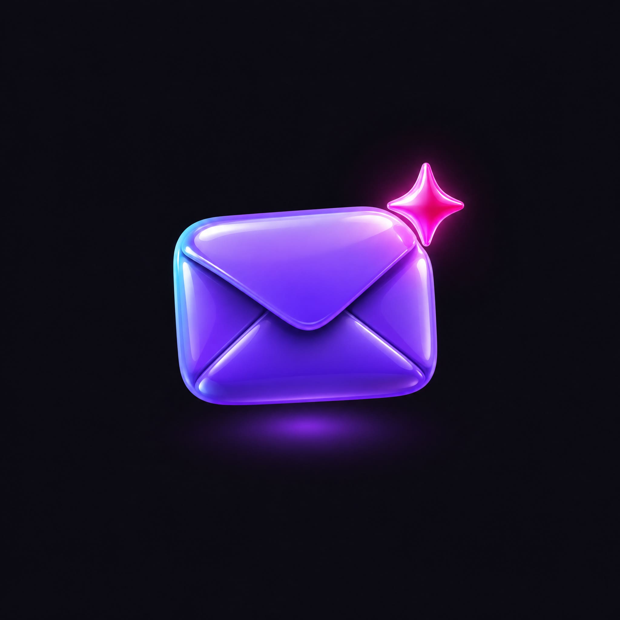 Icona busta con scintilla luminosa — comunicazioni personalizzate via SMS e email