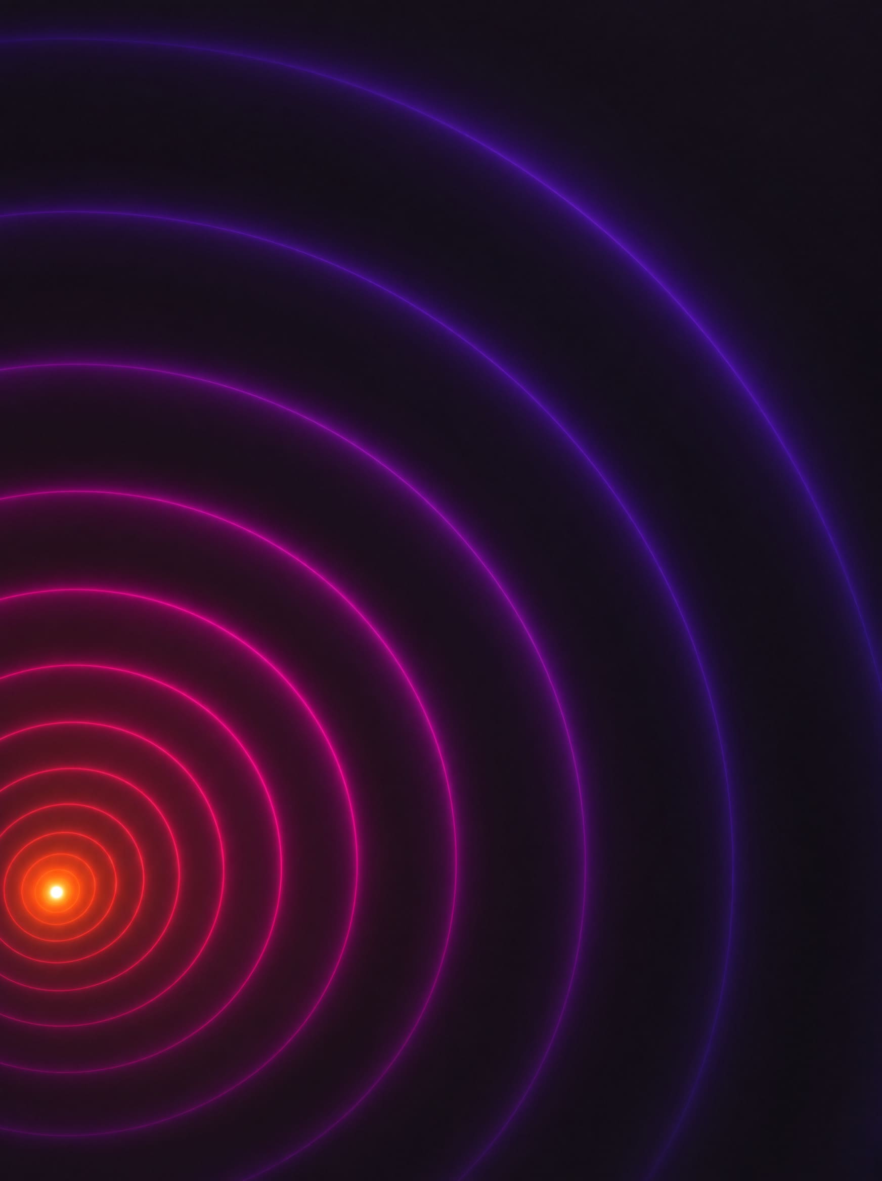 Onde luminose che si propagano da un punto — notifiche push e comunicazione immediata con gli utenti