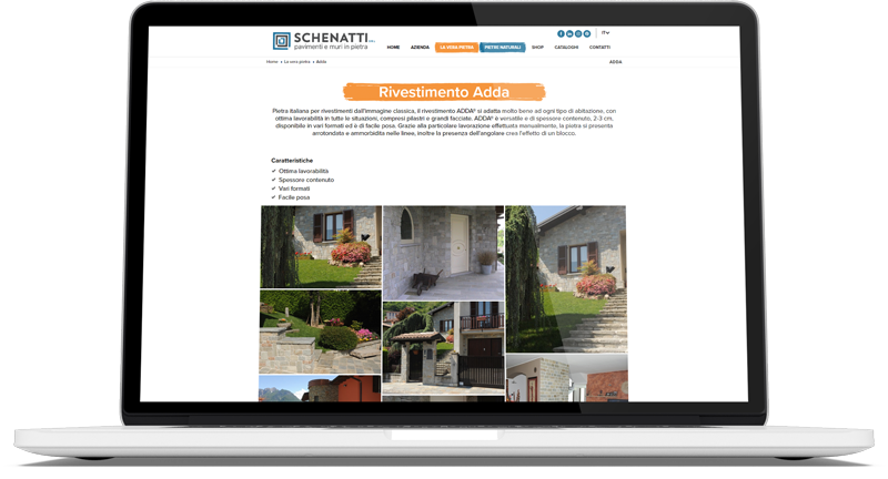 Pagina prodotto dell'e-commerce Schenatti ottimizzata in ottica SEO