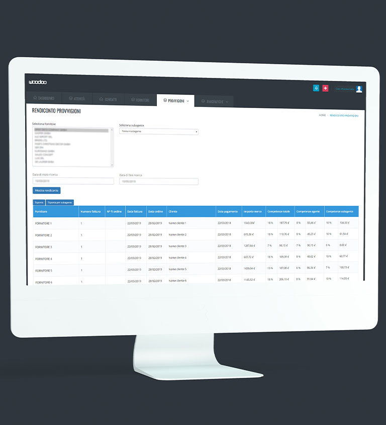 CRM per agenzie di rappresentanze sviluppato da Woodoo per Decobrands